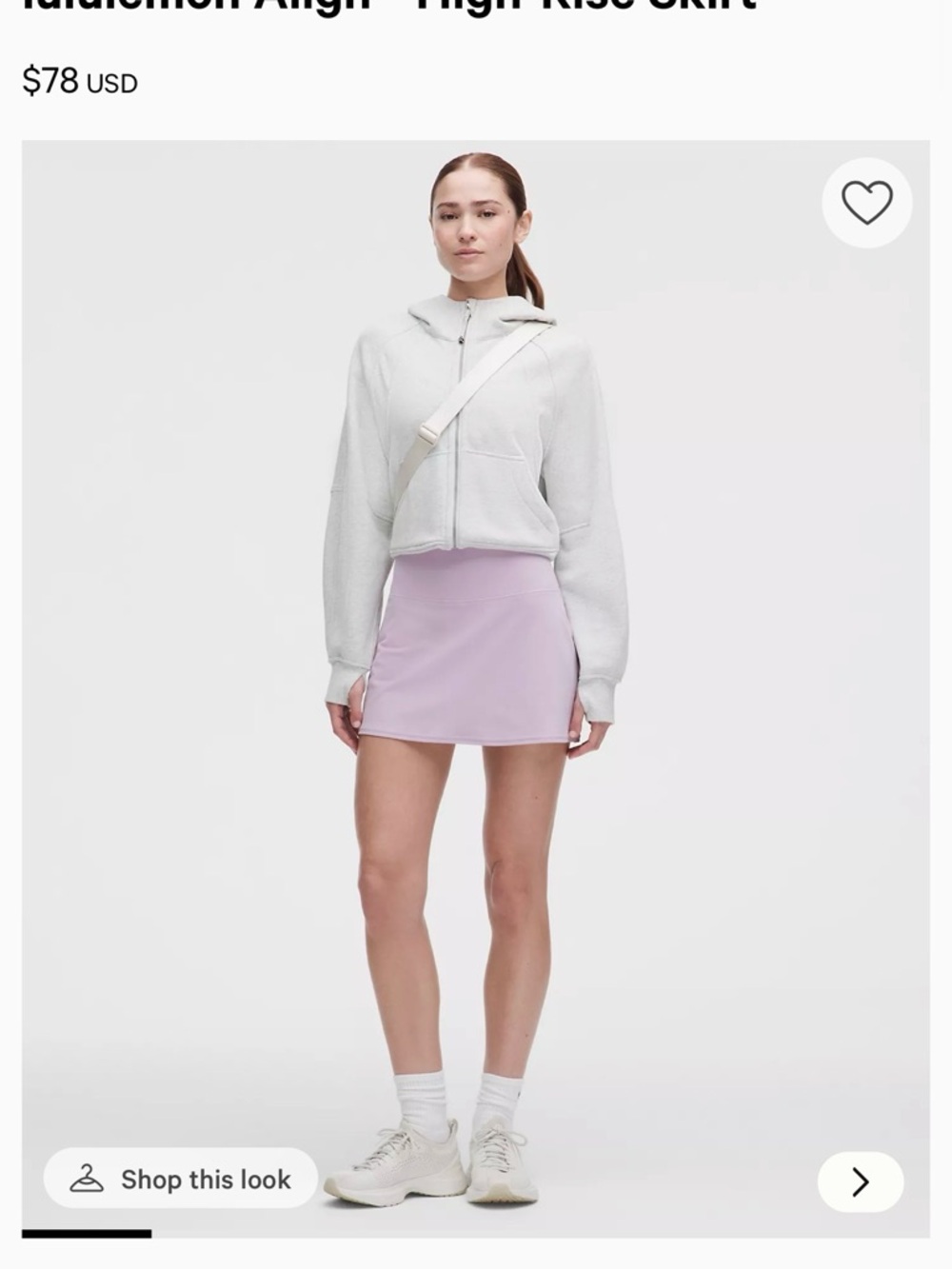 Lululemon High-Rise Athletic Mini Skirt - Light Lilac